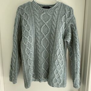 J.Crew vintage 90s Pale Blue Cable Knit Sweater